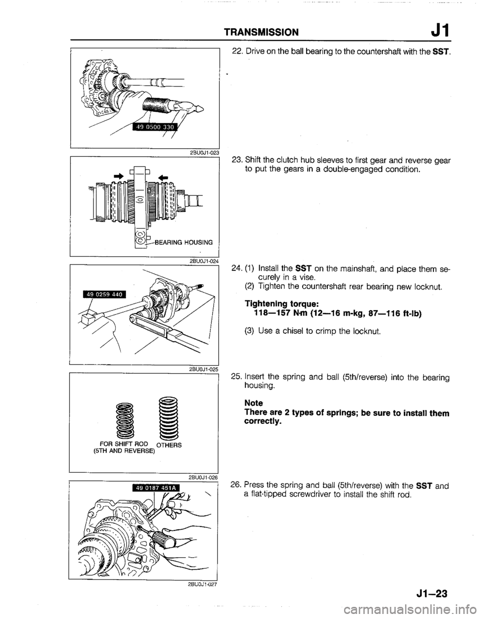 MAZDA B2200 1992  Workshop Manual 