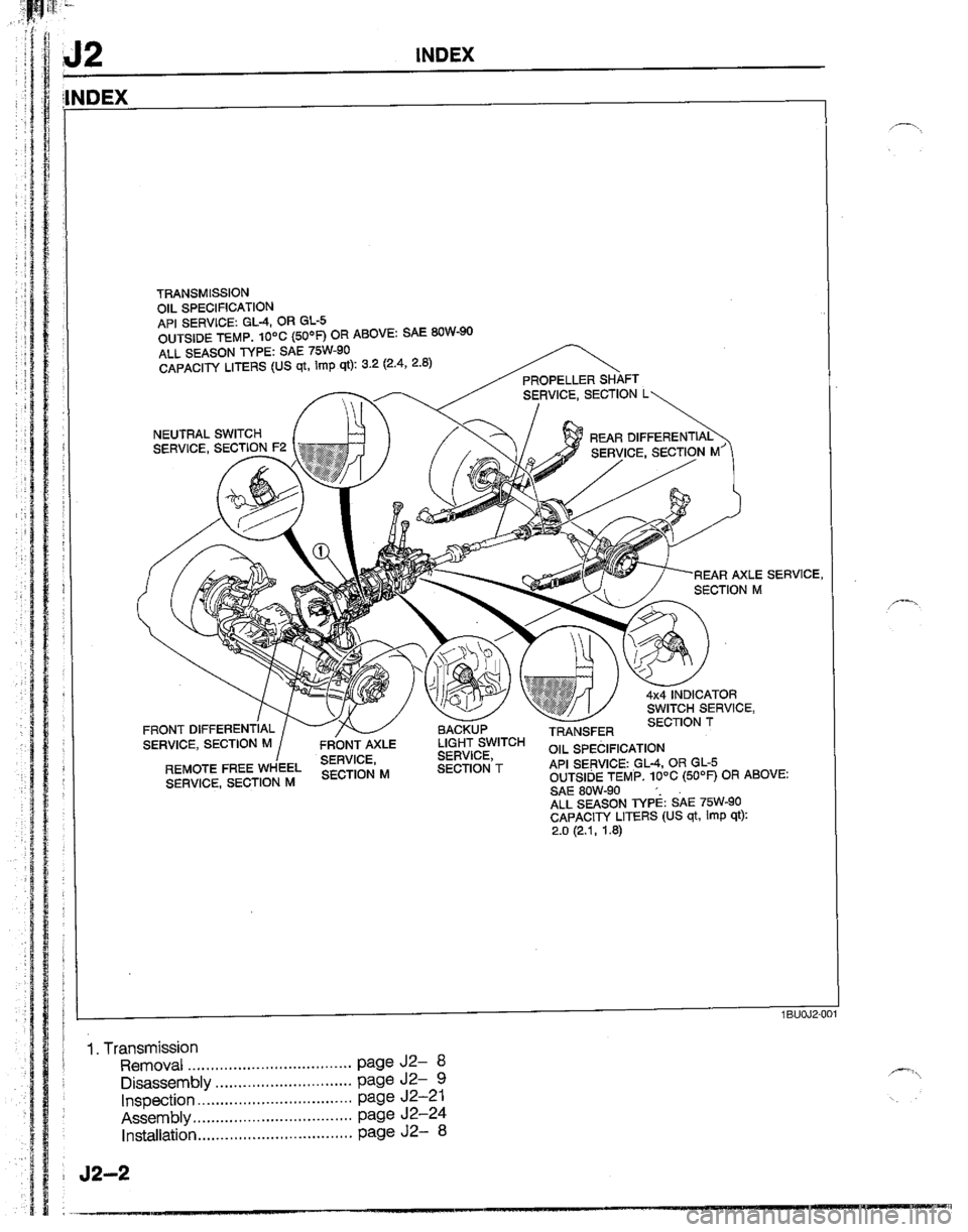 MAZDA B2200 1992  Workshop Manual 