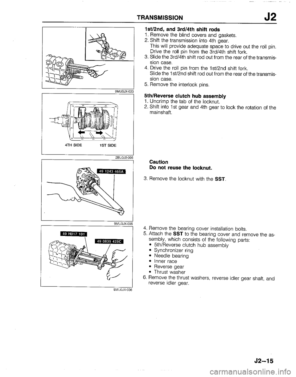 MAZDA B2200 1992  Workshop Manual 