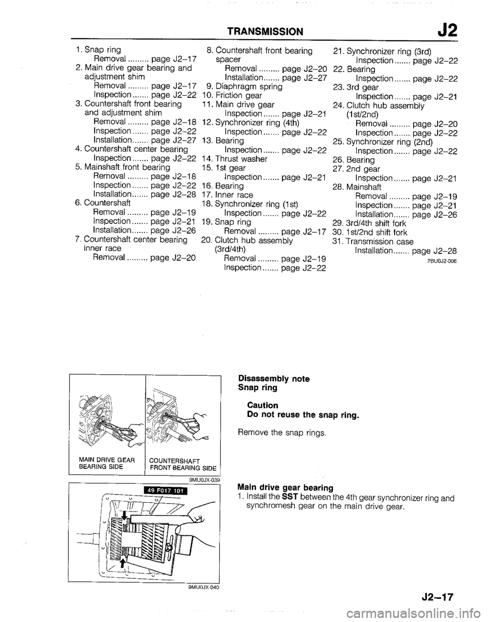 MAZDA B2200 1992  Workshop Manual 