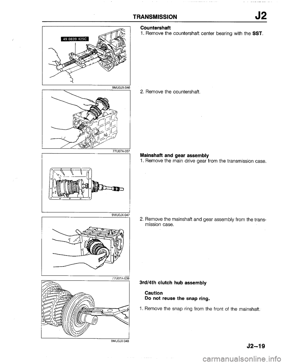 MAZDA B2200 1992  Workshop Manual 