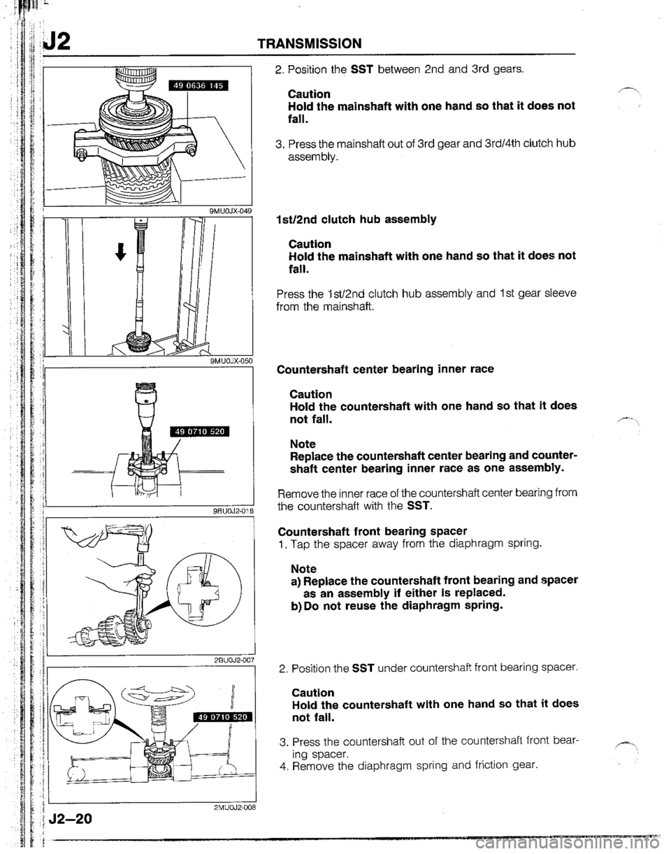 MAZDA B2200 1992  Workshop Manual 