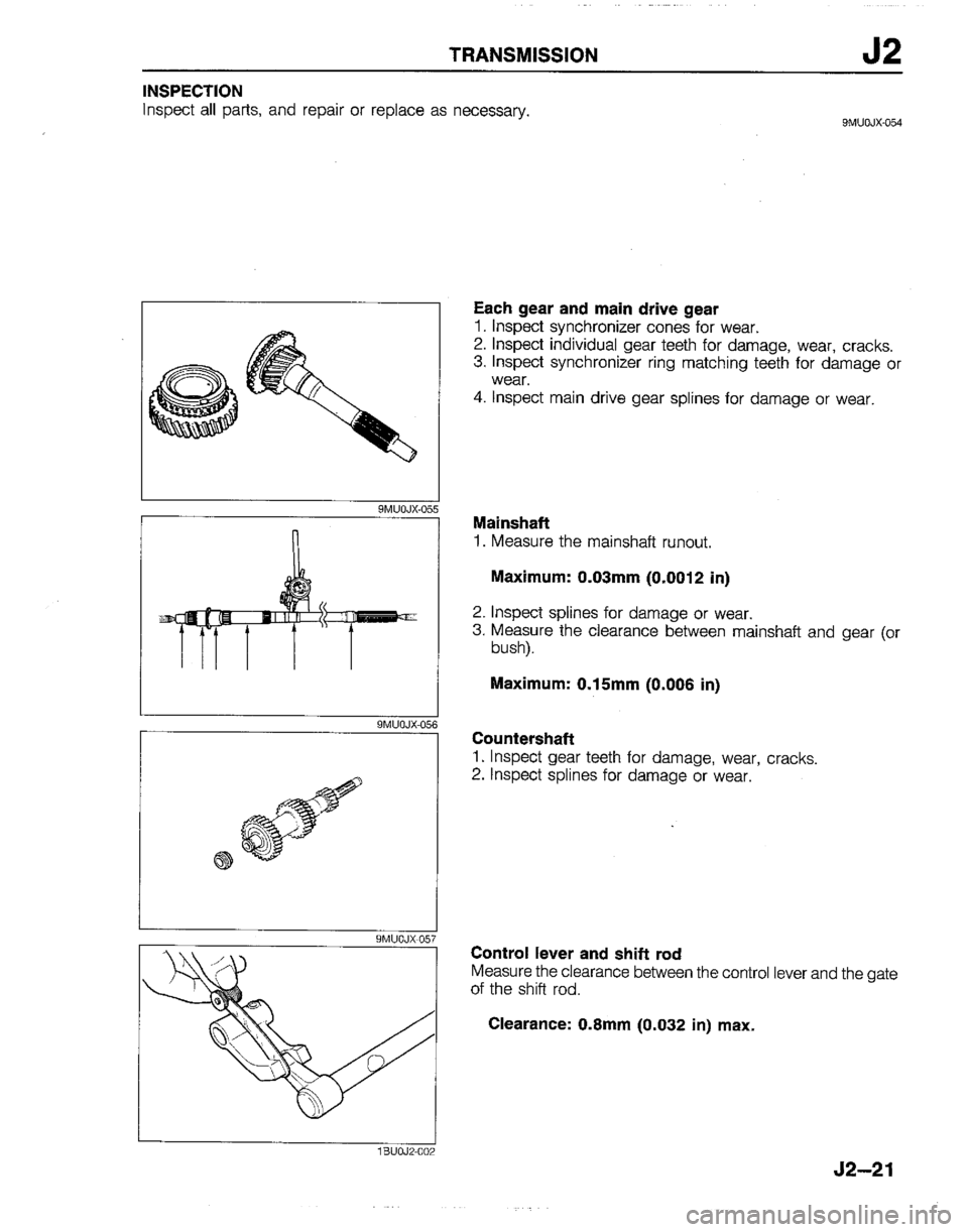 MAZDA B2200 1992  Workshop Manual 