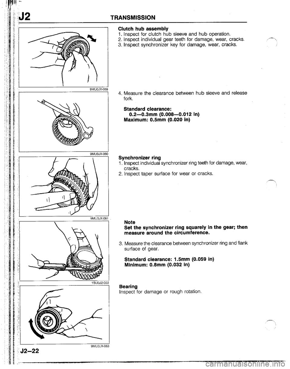 MAZDA B2200 1992  Workshop Manual 