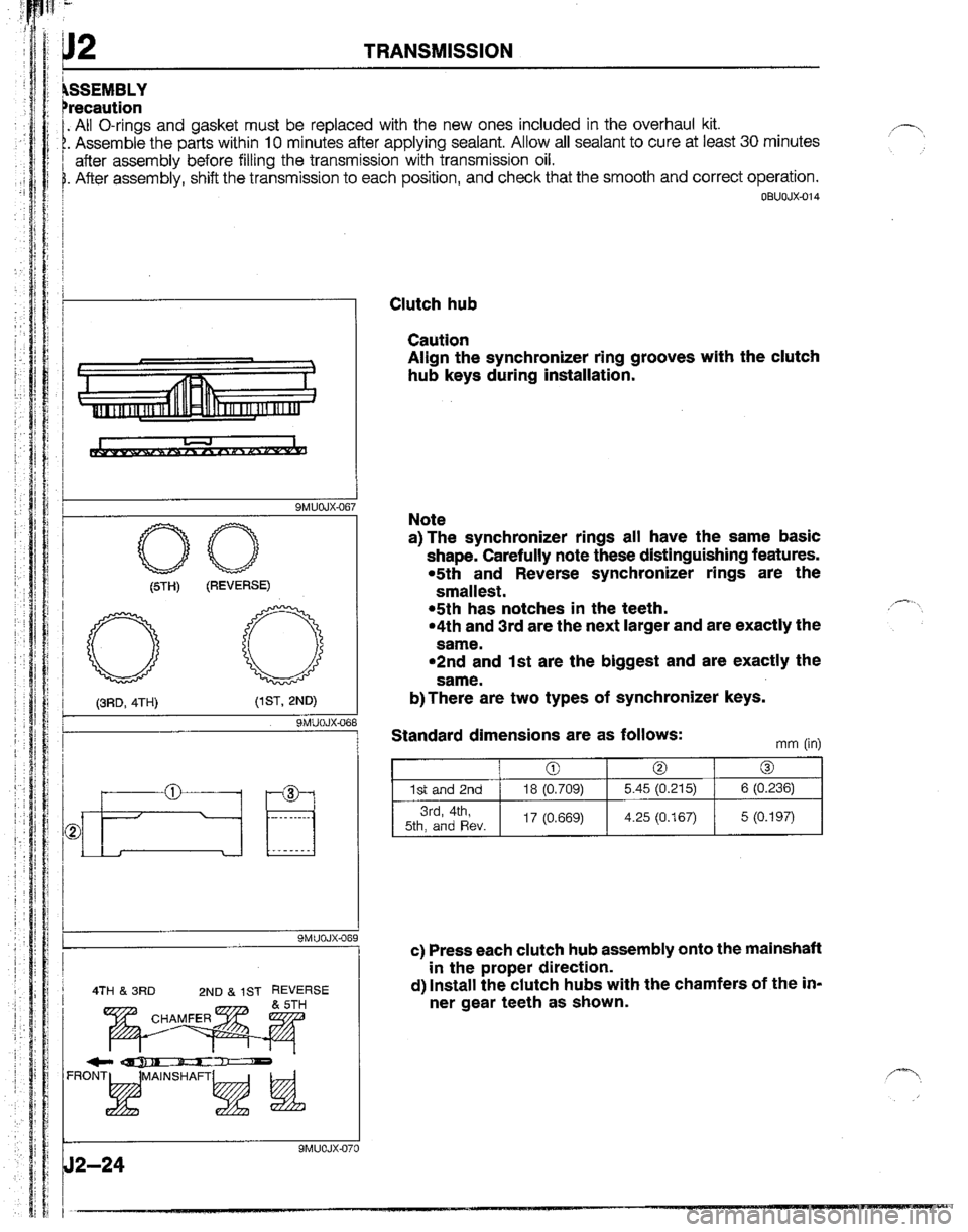 MAZDA B2200 1992  Workshop Manual 