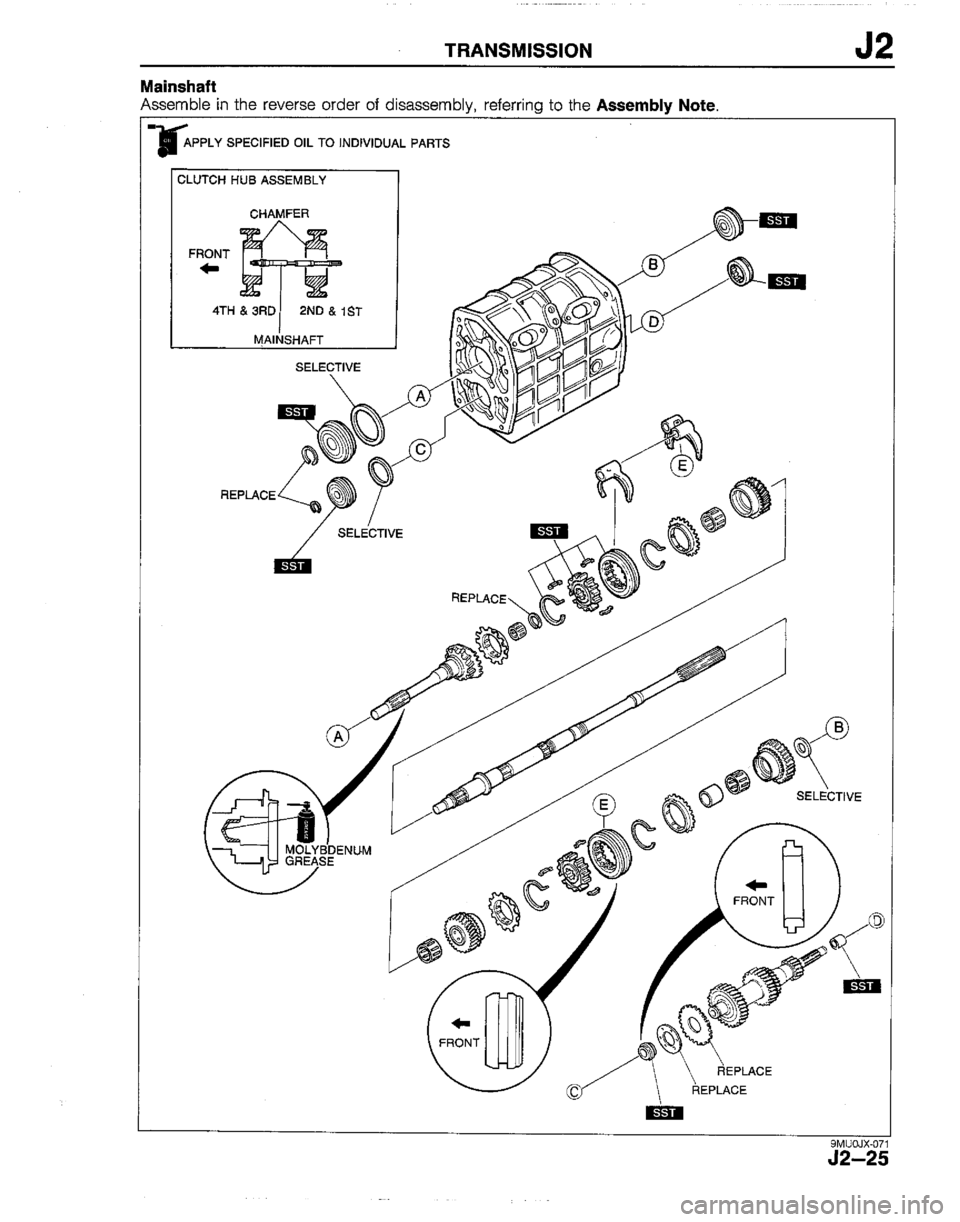 MAZDA B2200 1992  Workshop Manual 