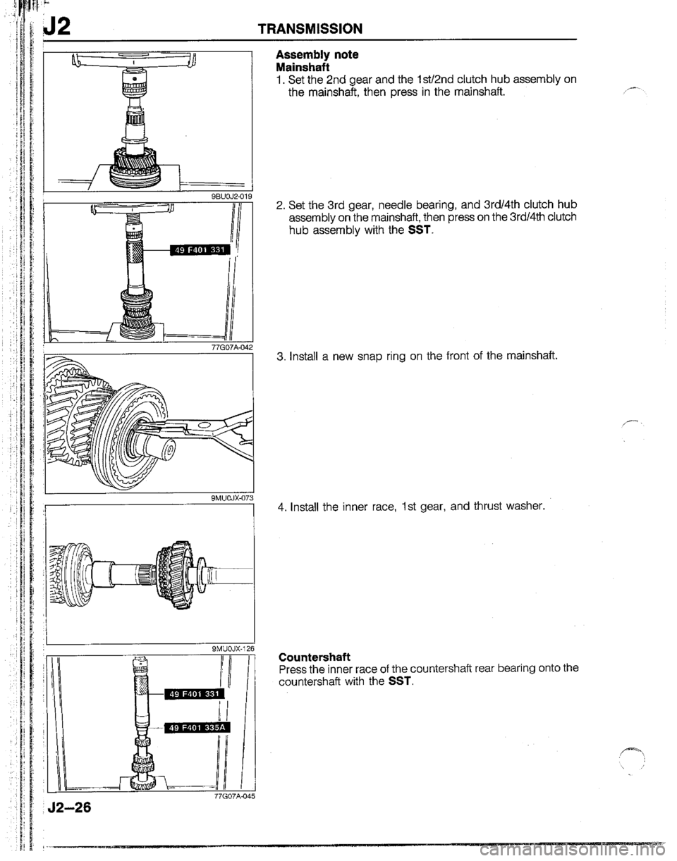 MAZDA B2200 1992  Workshop Manual 