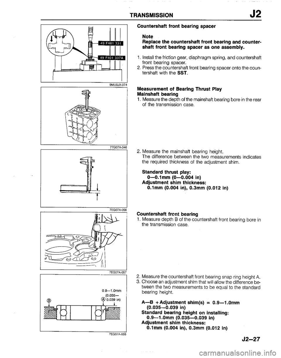 MAZDA B2200 1992  Workshop Manual 