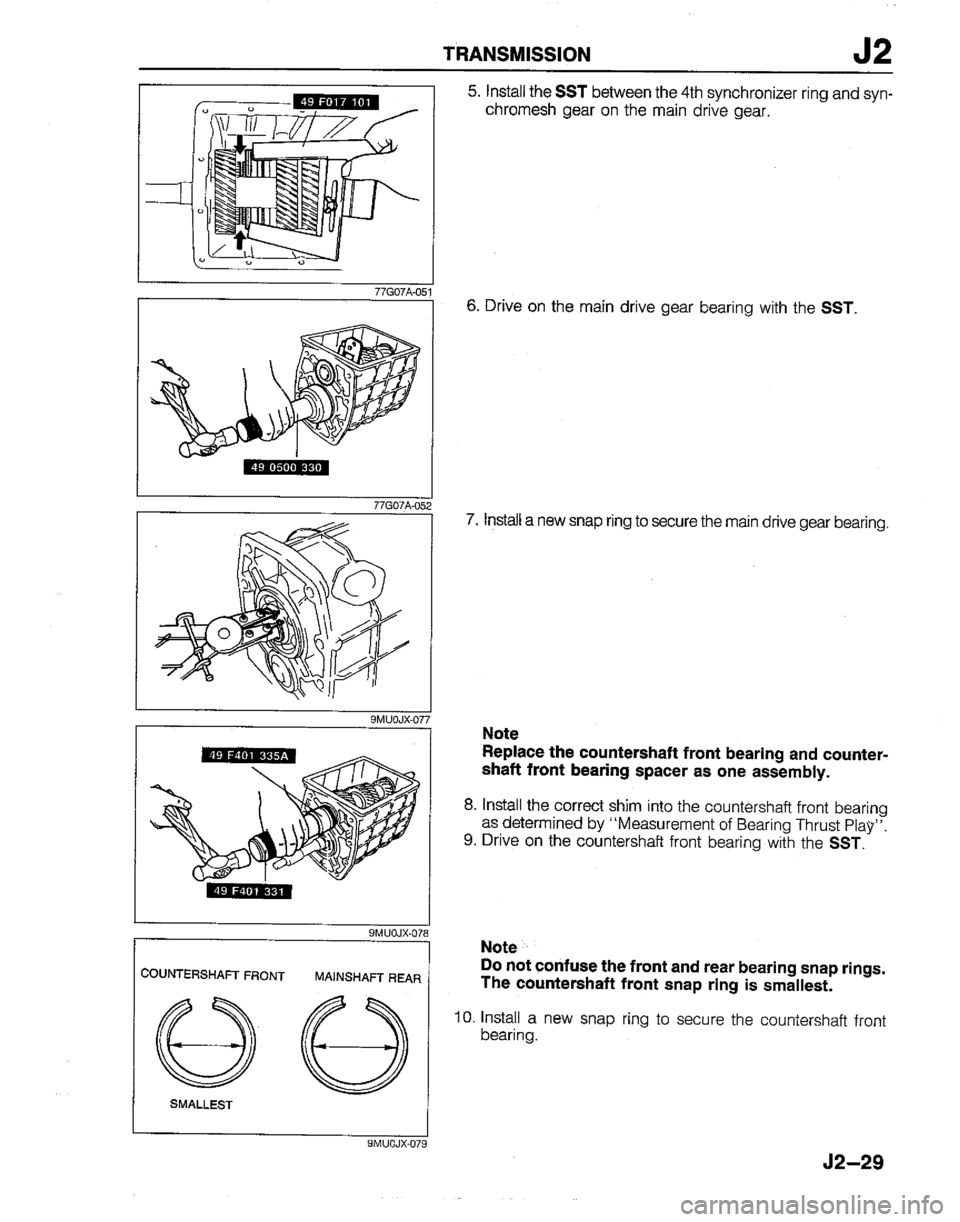 MAZDA B2200 1992  Workshop Manual 