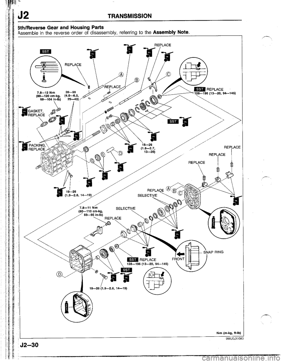 MAZDA B2200 1992  Workshop Manual 