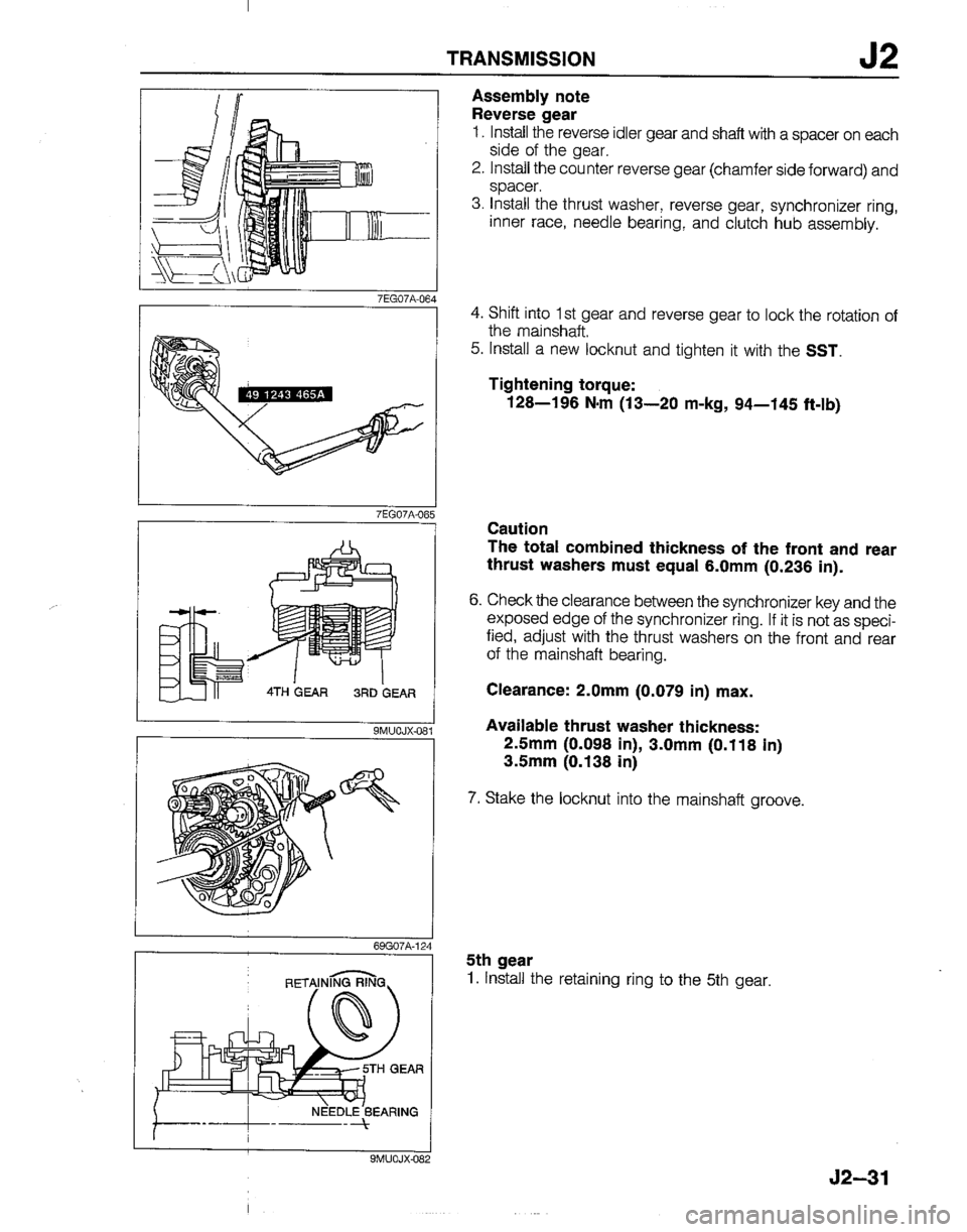 MAZDA B2200 1992  Workshop Manual 