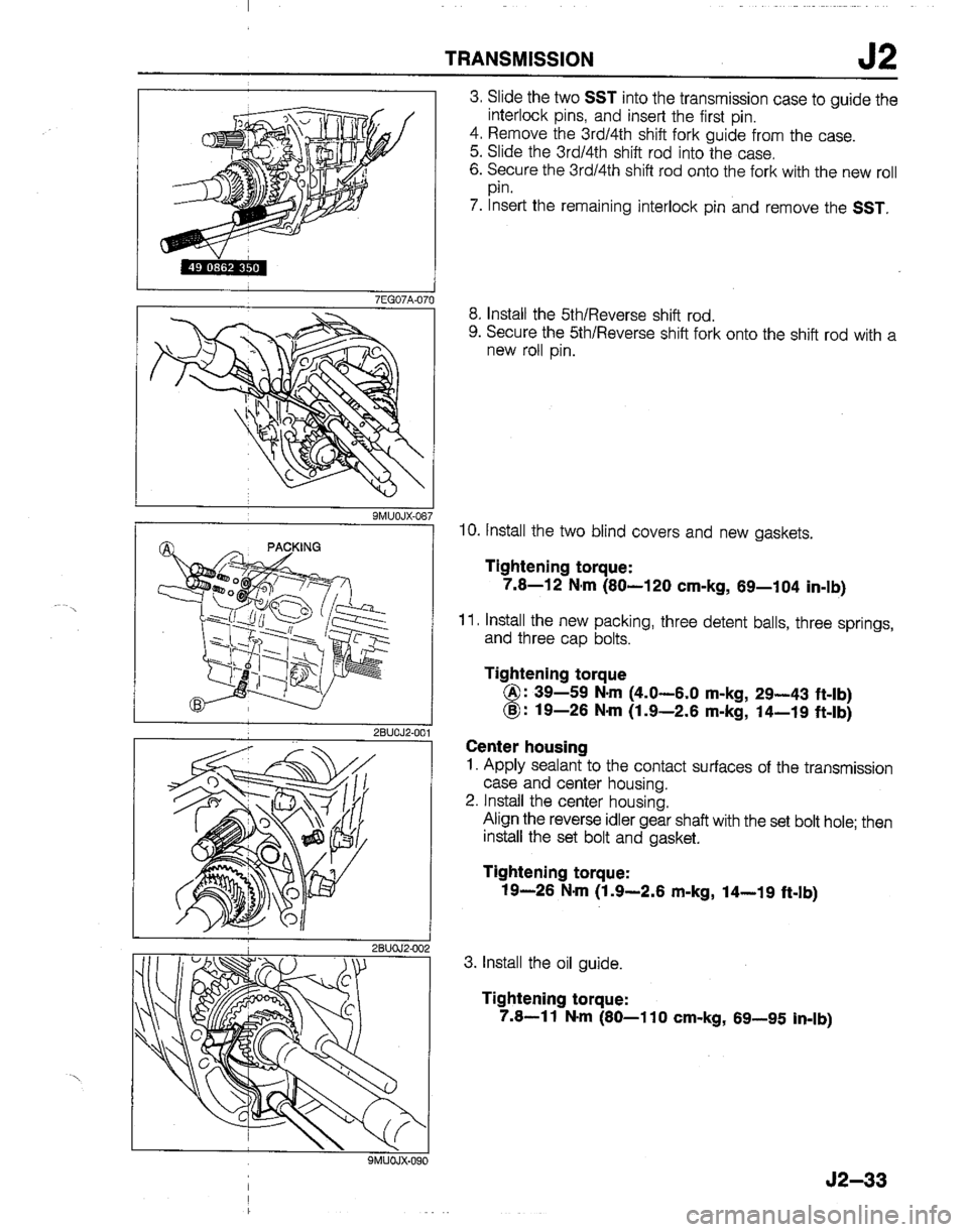 MAZDA B2200 1992  Workshop Manual 