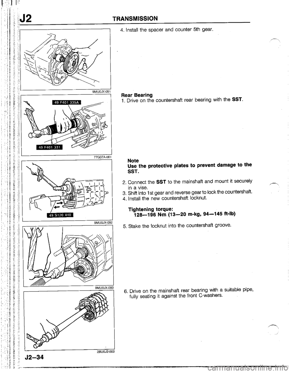 MAZDA B2200 1992  Workshop Manual 