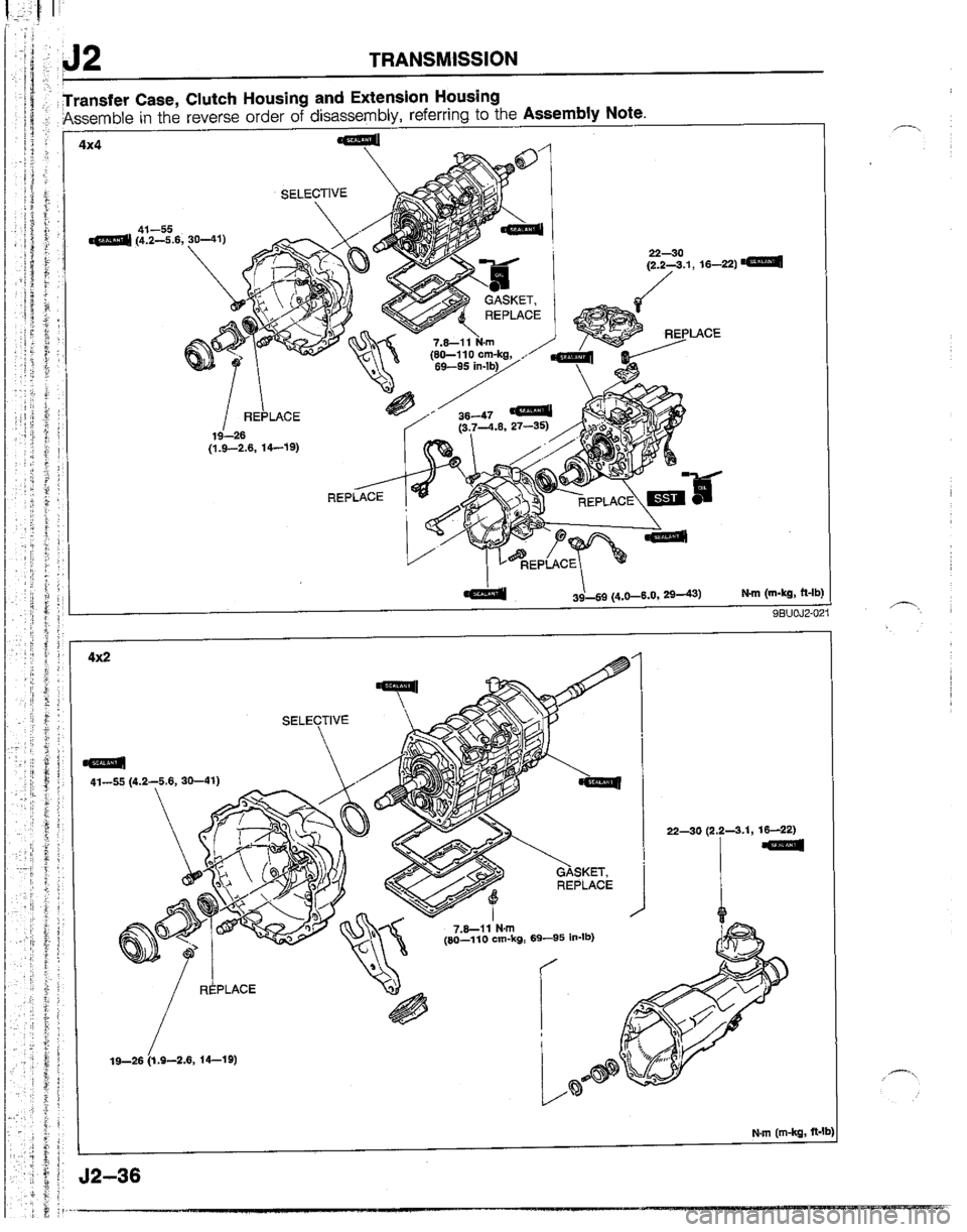 MAZDA B2200 1992  Workshop Manual 