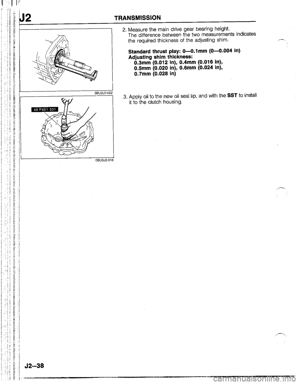 MAZDA B2200 1992  Workshop Manual 
