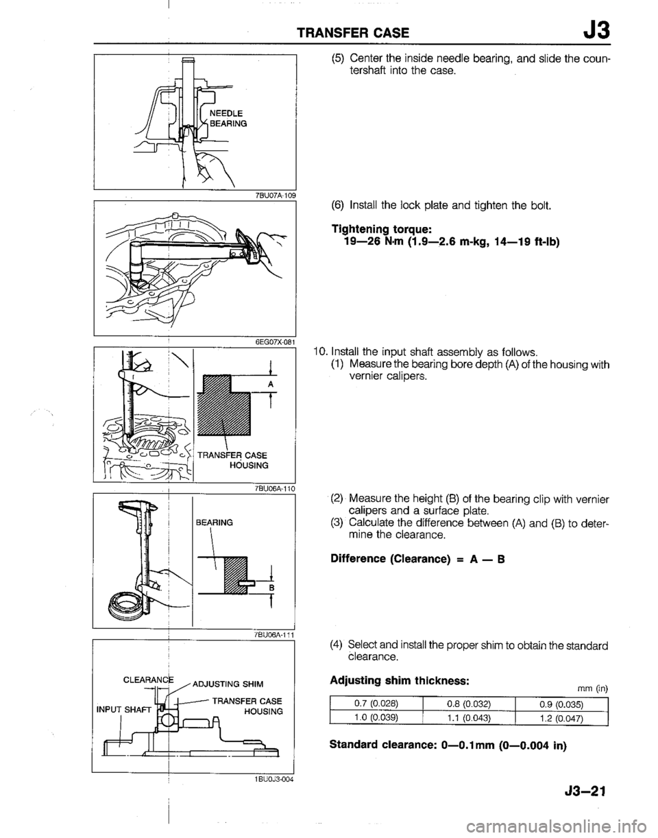 MAZDA B2200 1992  Workshop Manual 