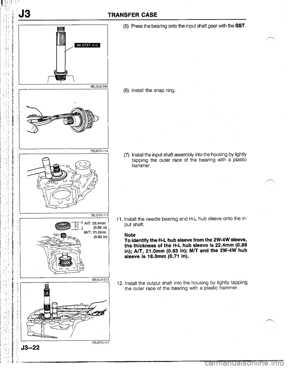 MAZDA B2200 1992  Workshop Manual 