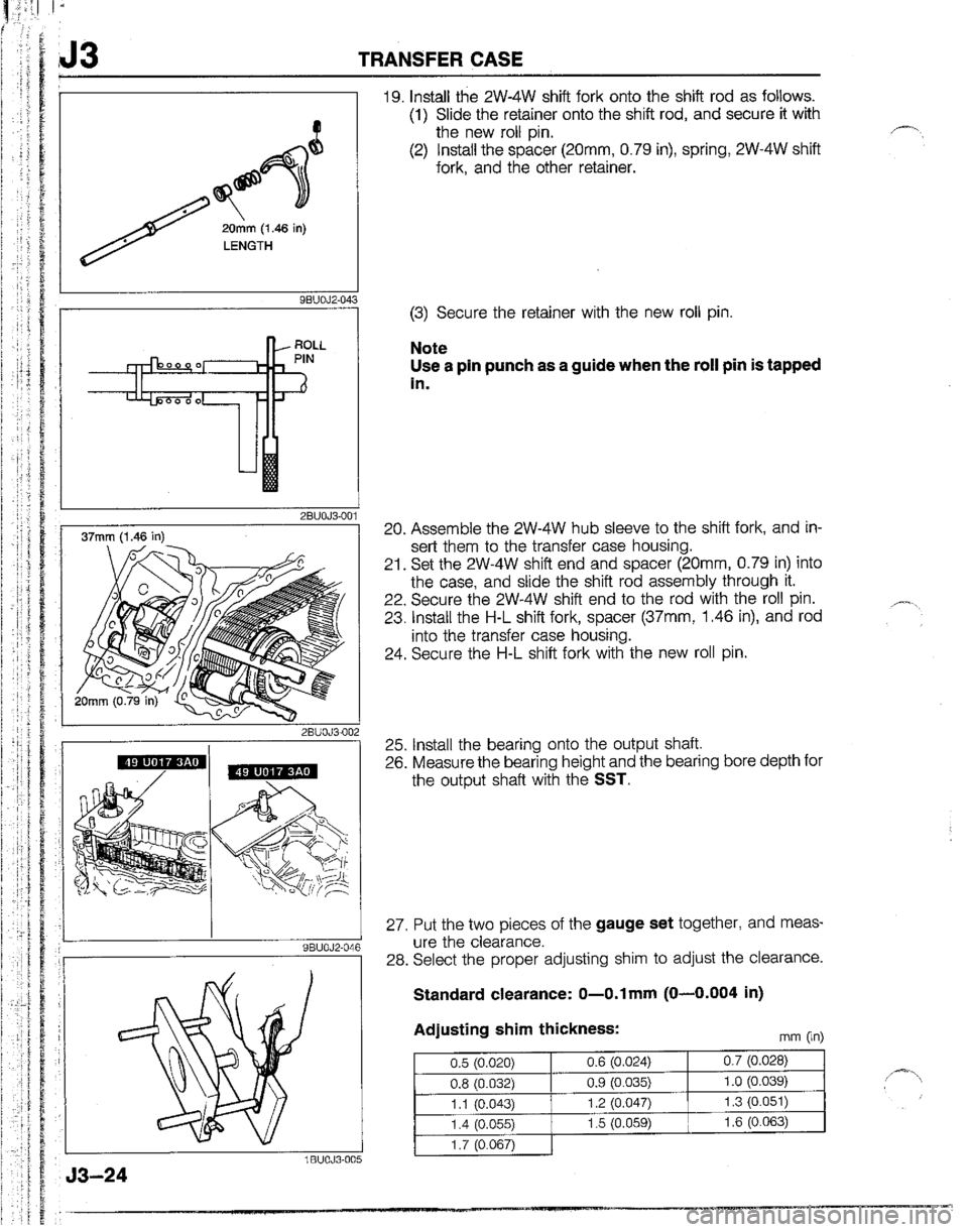 MAZDA B2200 1992  Workshop Manual 