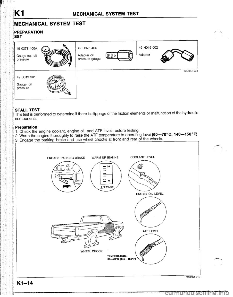 MAZDA B2200 1992  Workshop Manual 