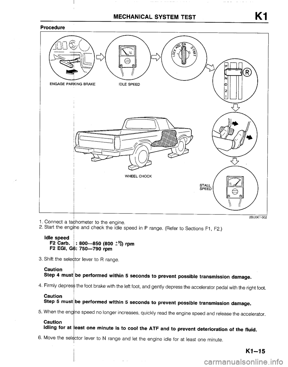 MAZDA B2200 1992  Workshop Manual 