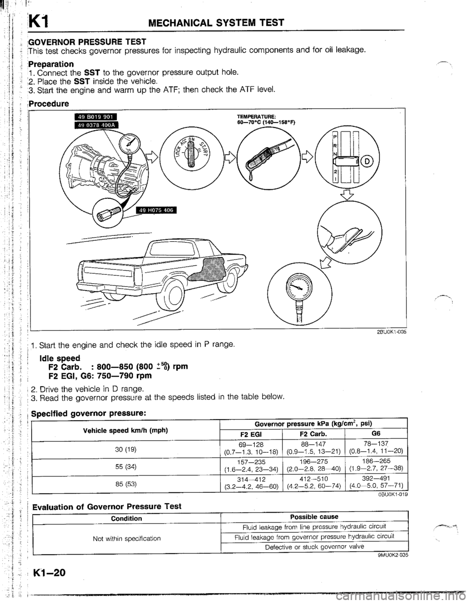 MAZDA B2200 1992  Workshop Manual 