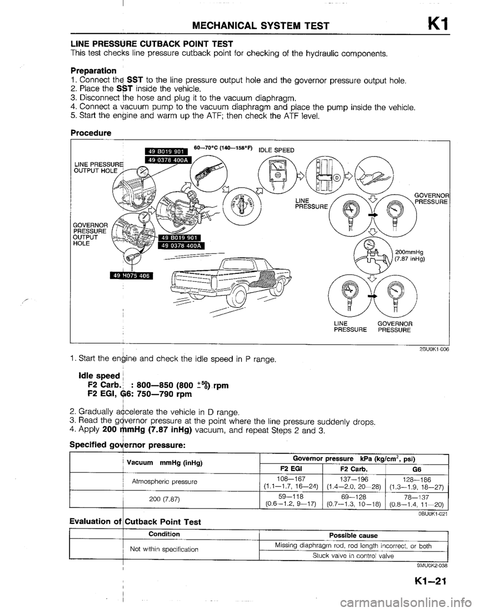 MAZDA B2200 1992  Workshop Manual 