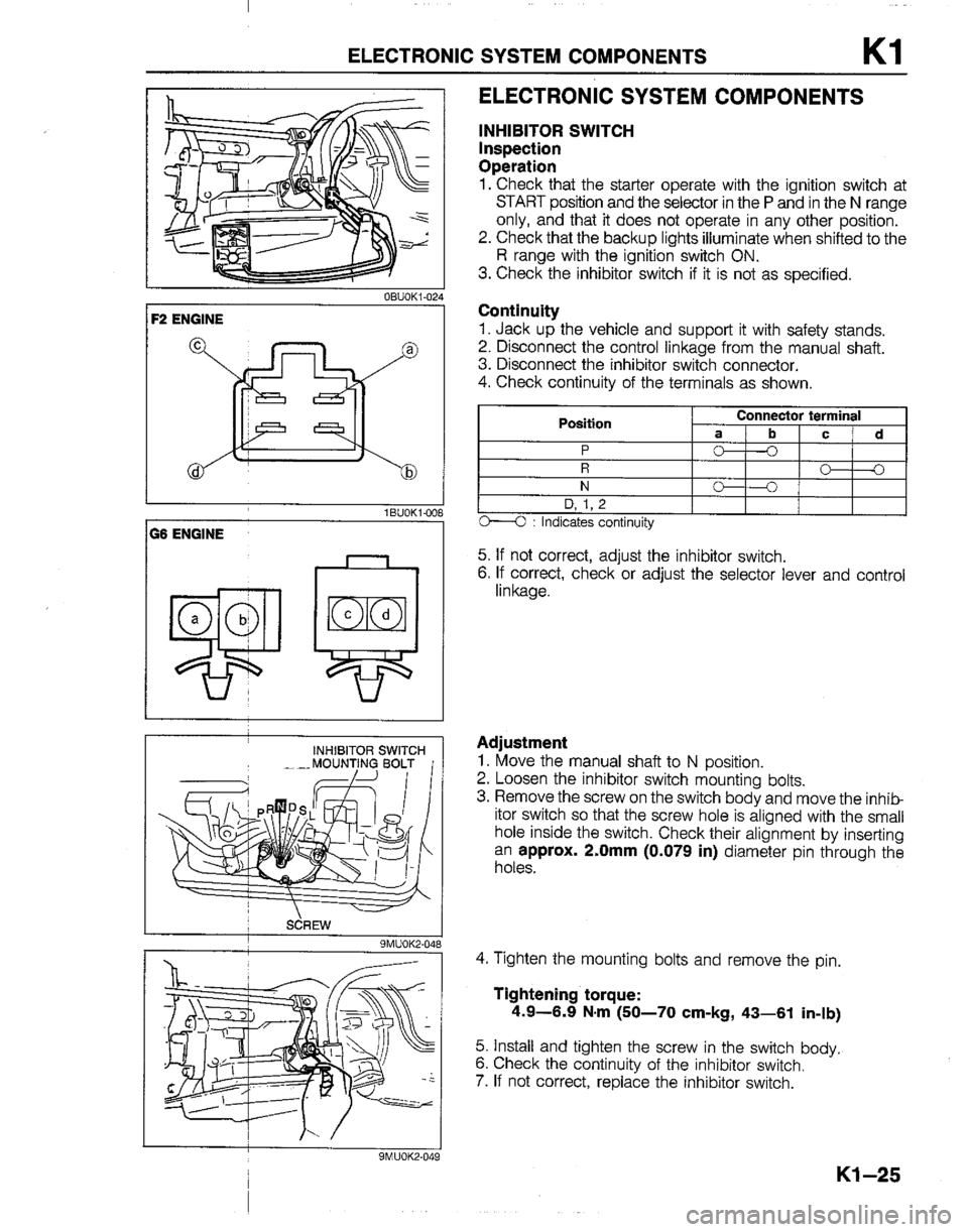 MAZDA B2200 1992  Workshop Manual 