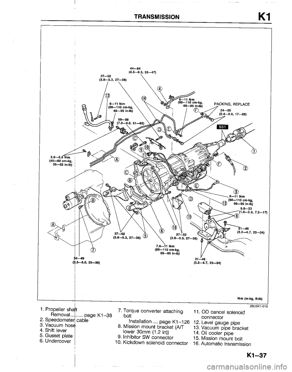 MAZDA B2200 1992  Workshop Manual 