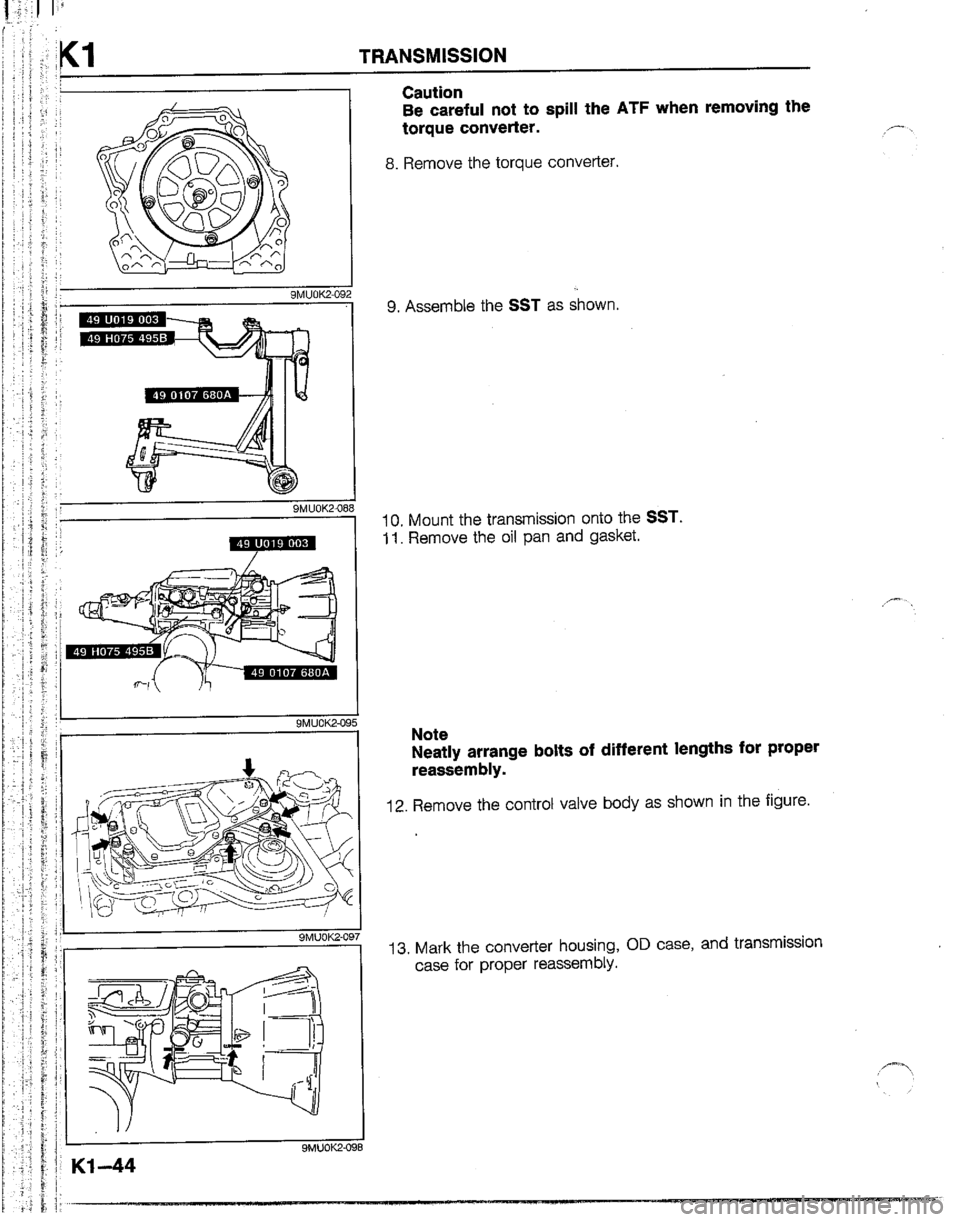 MAZDA B2200 1992  Workshop Manual 