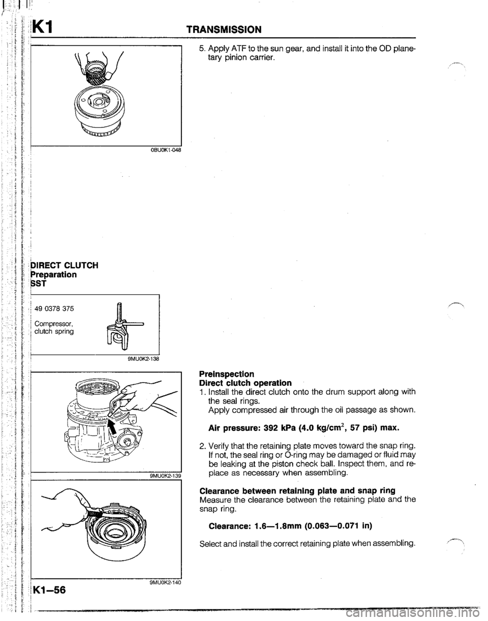 MAZDA B2200 1992  Workshop Manual 
