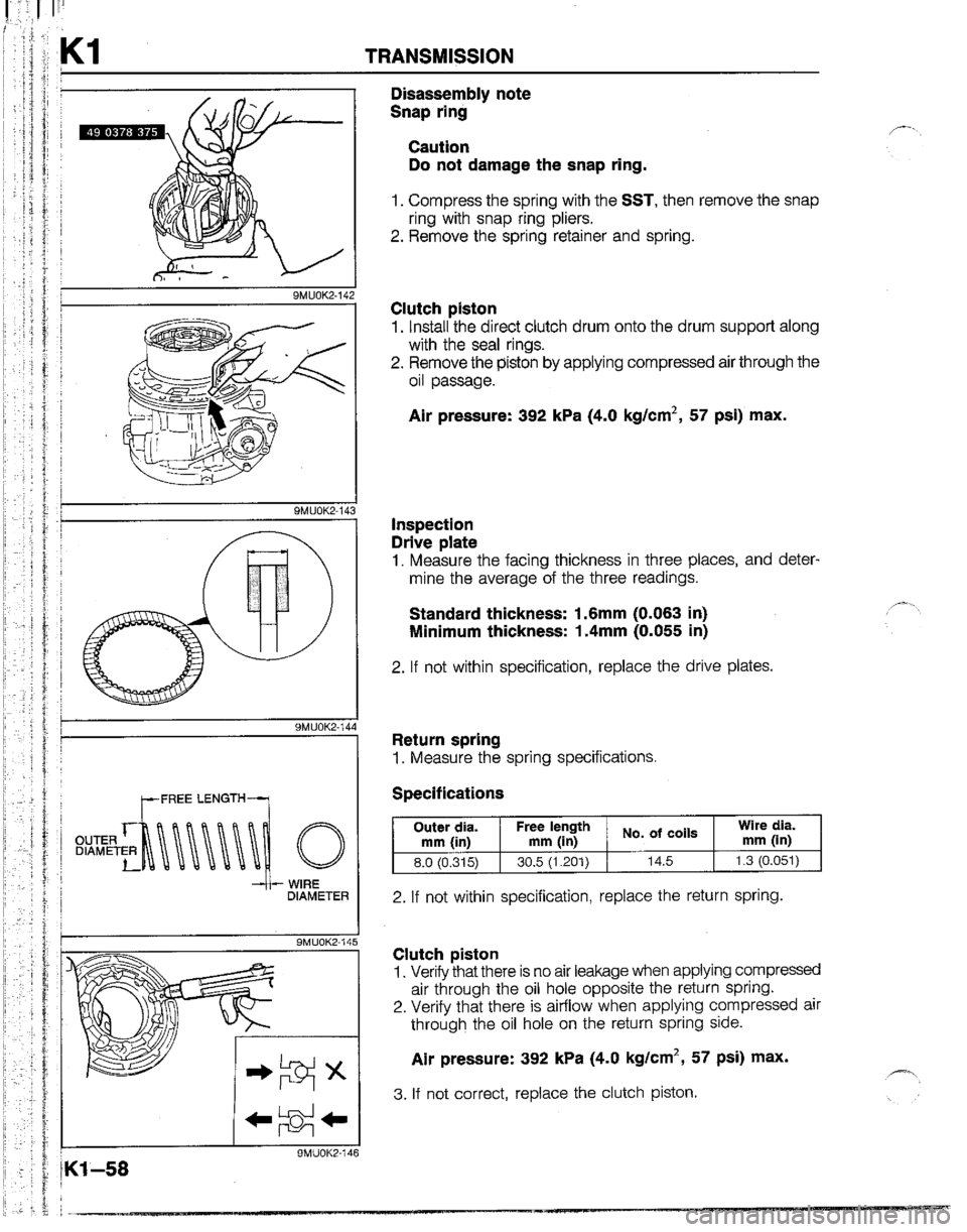 MAZDA B2200 1992  Workshop Manual 