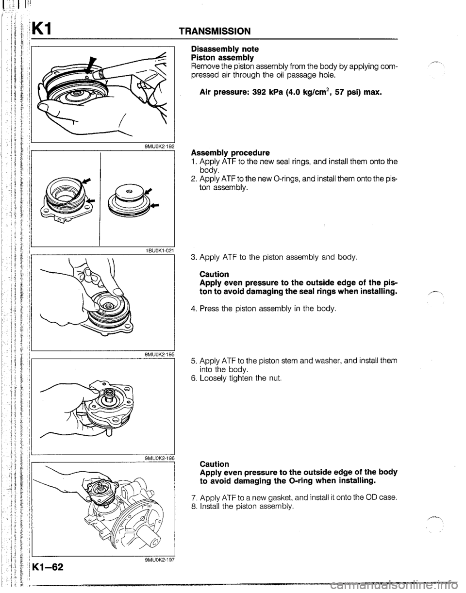MAZDA B2200 1992  Workshop Manual 
