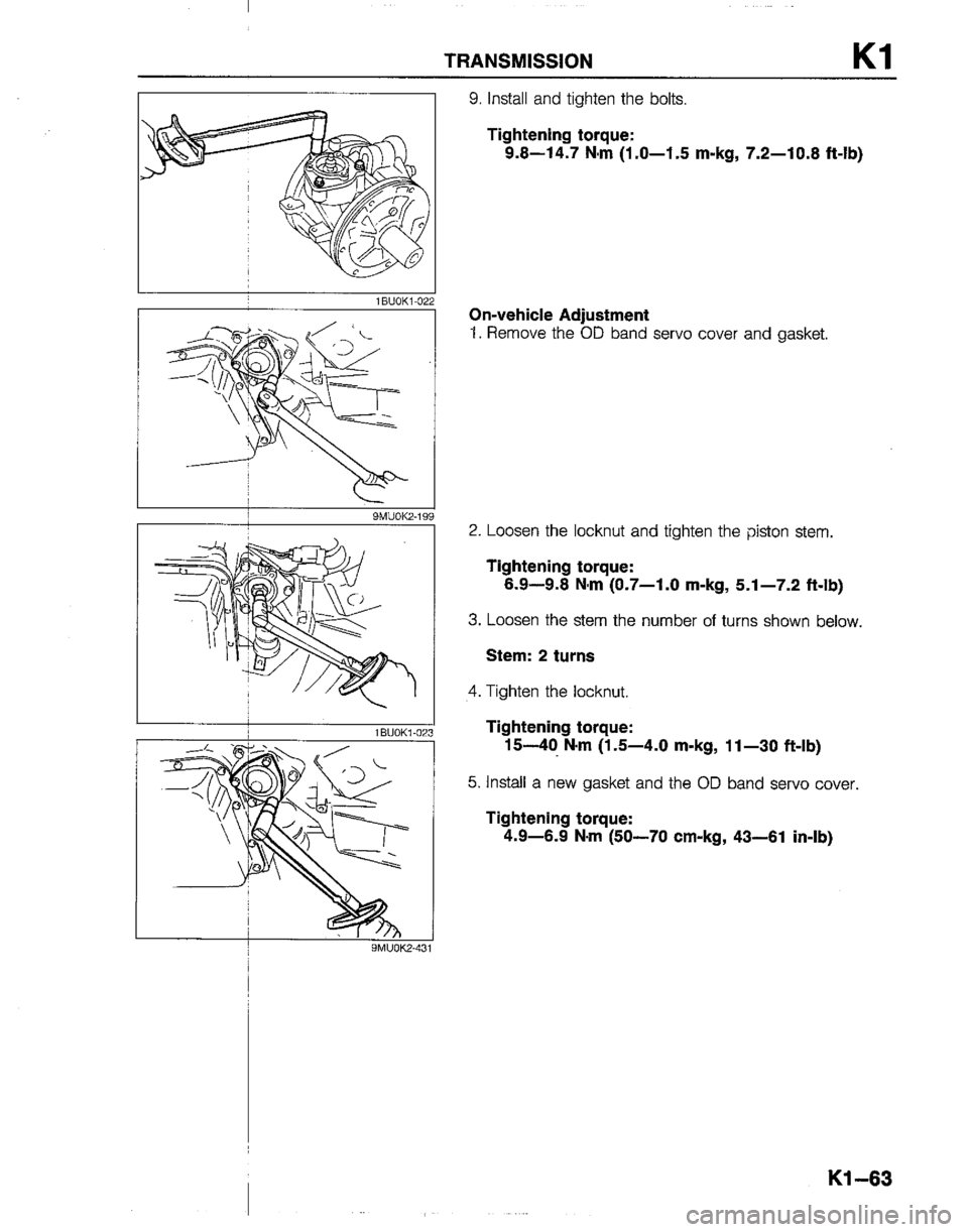 MAZDA B2200 1992  Workshop Manual 