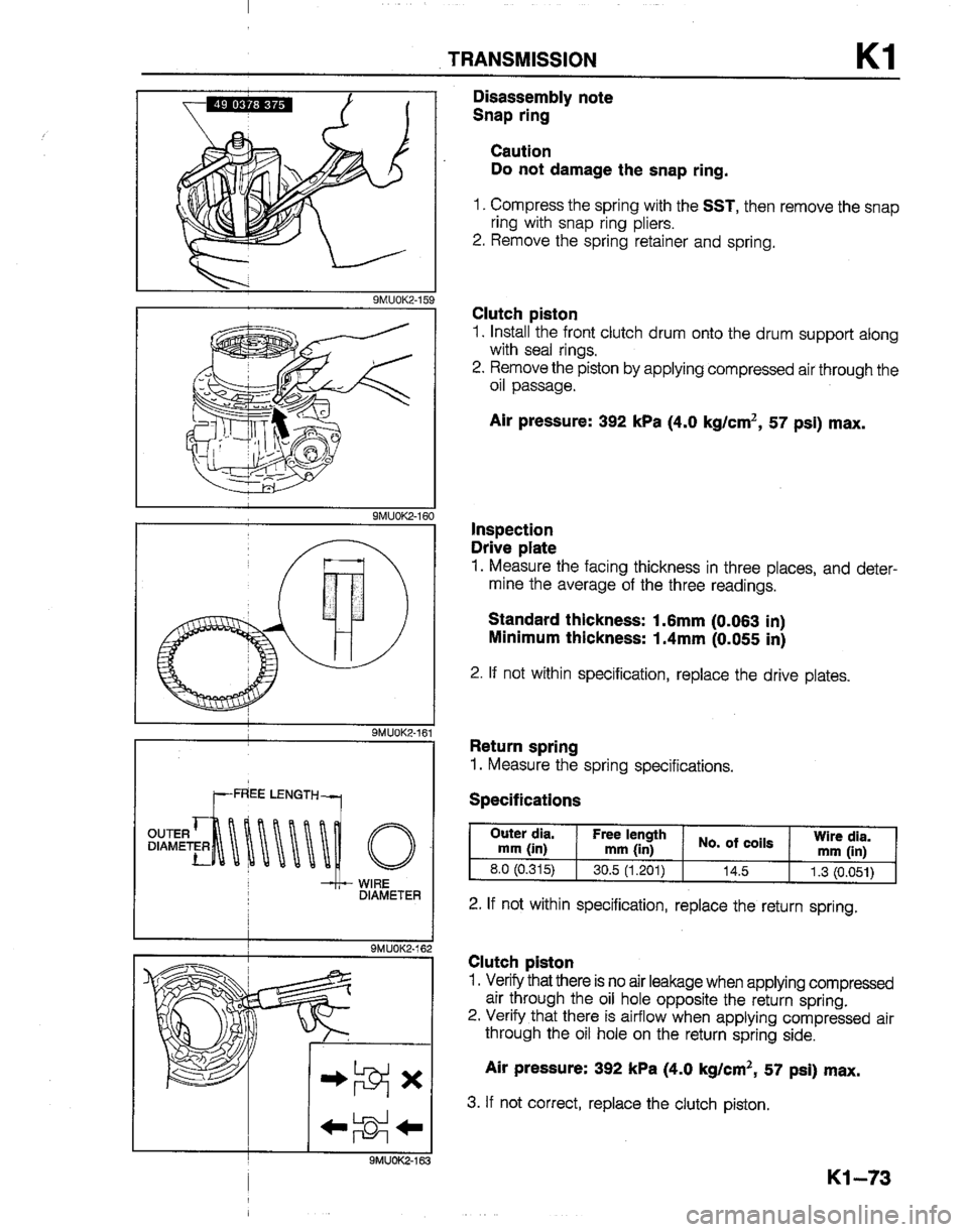MAZDA B2200 1992  Workshop Manual 