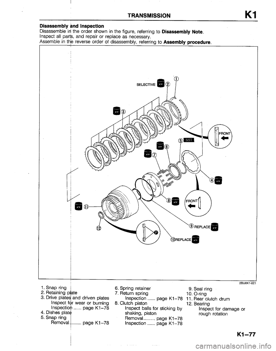 MAZDA B2200 1992  Workshop Manual 
