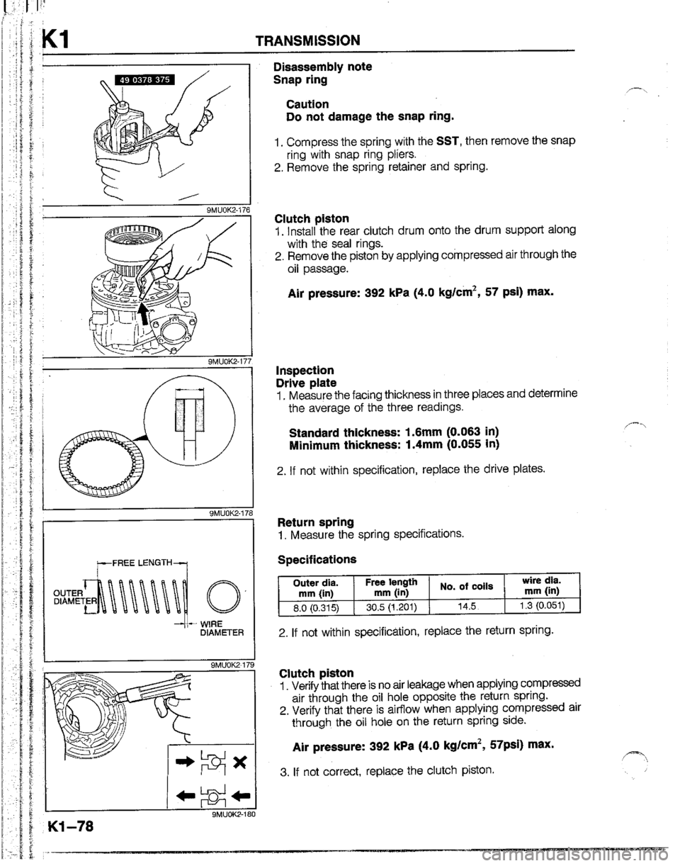 MAZDA B2200 1992  Workshop Manual 