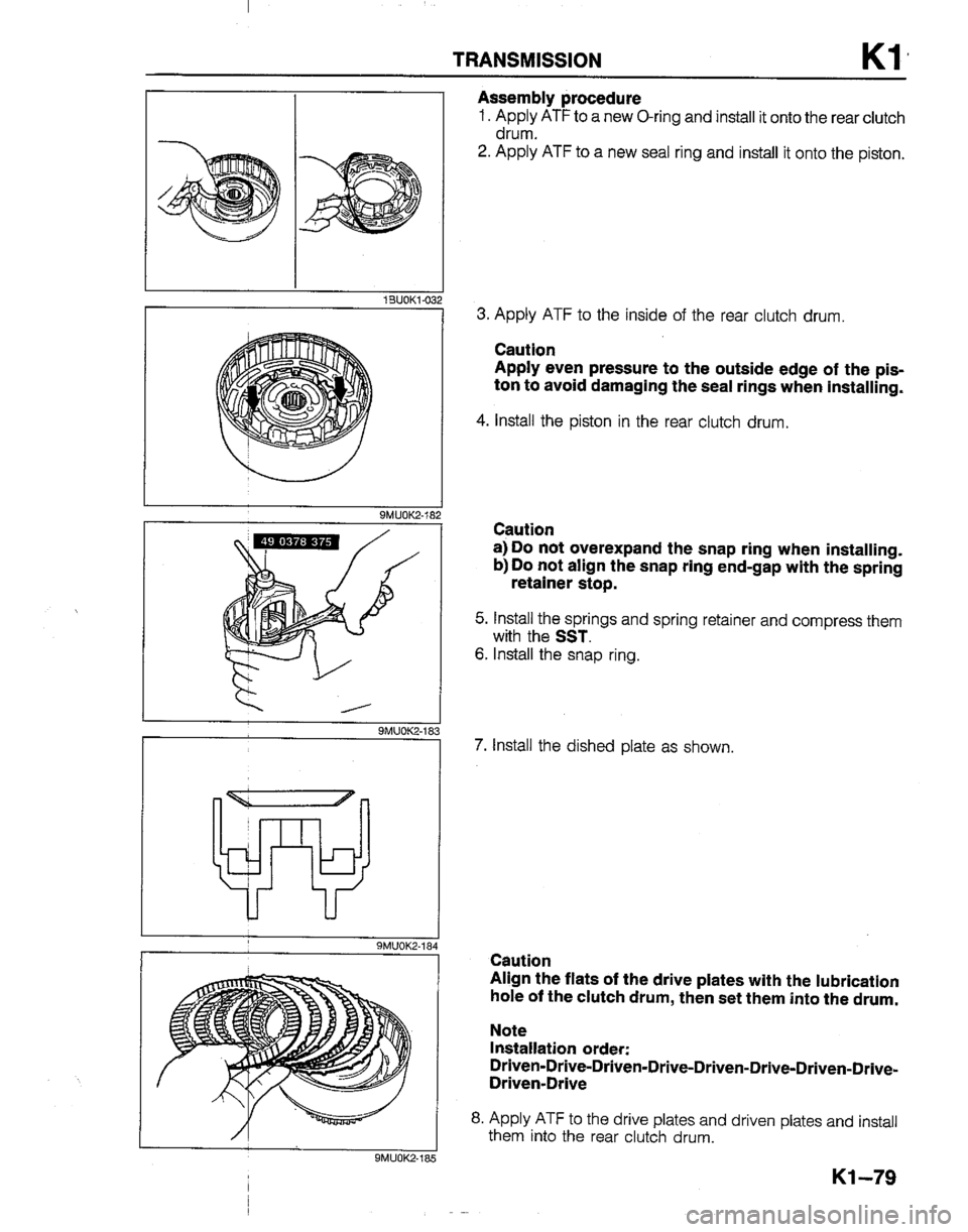 MAZDA B2200 1992  Workshop Manual 