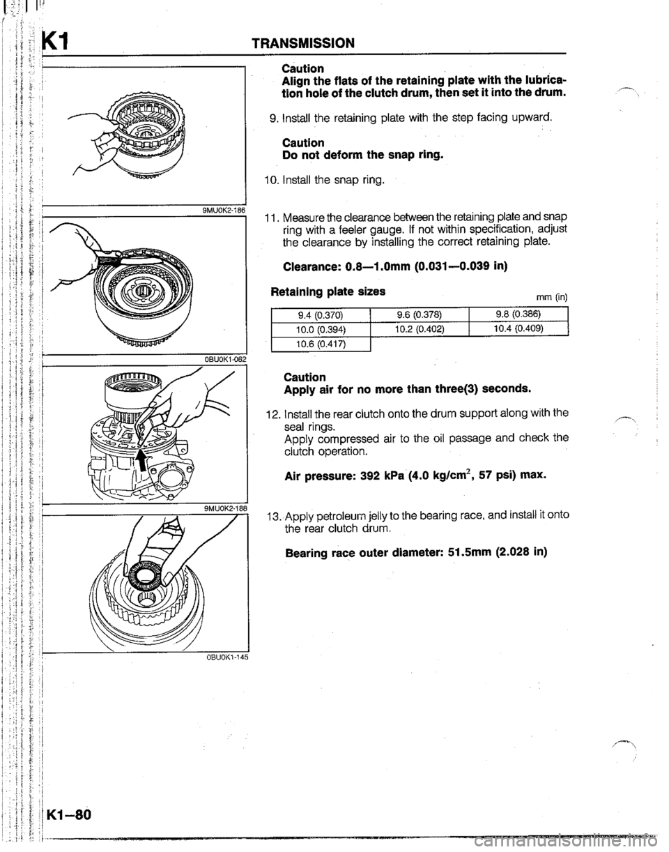 MAZDA B2200 1992  Workshop Manual 