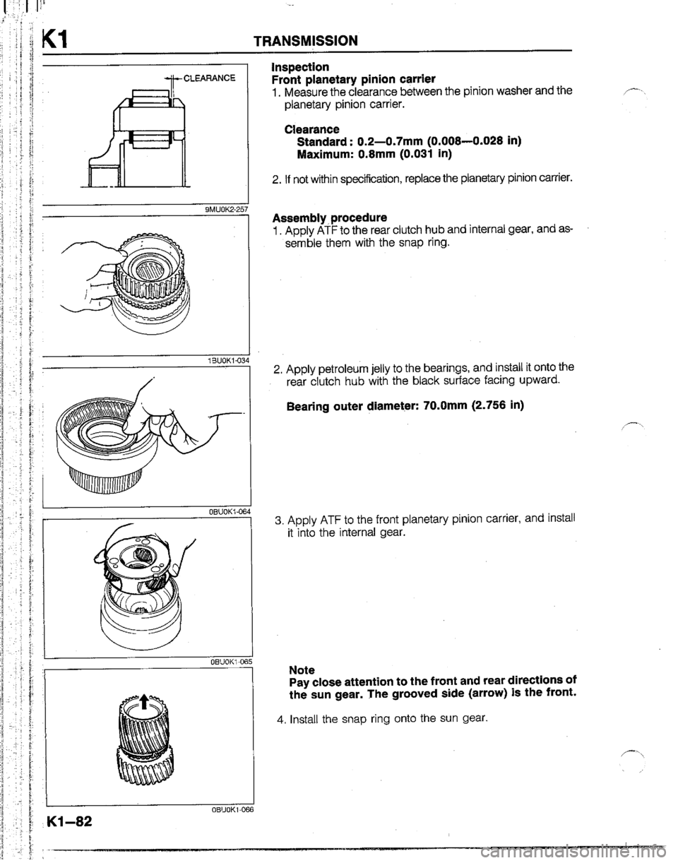 MAZDA B2200 1992  Workshop Manual 