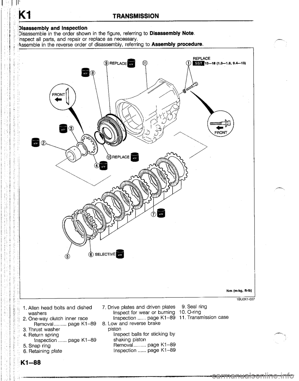 MAZDA B2200 1992  Workshop Manual 