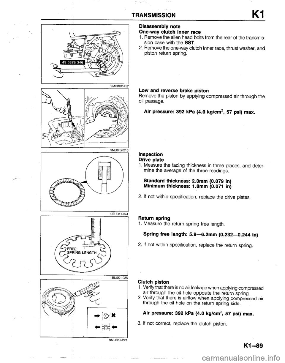MAZDA B2200 1992  Workshop Manual 