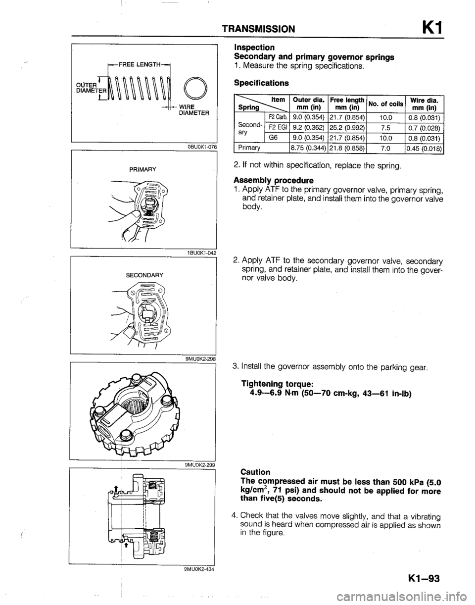 MAZDA B2200 1992  Workshop Manual 