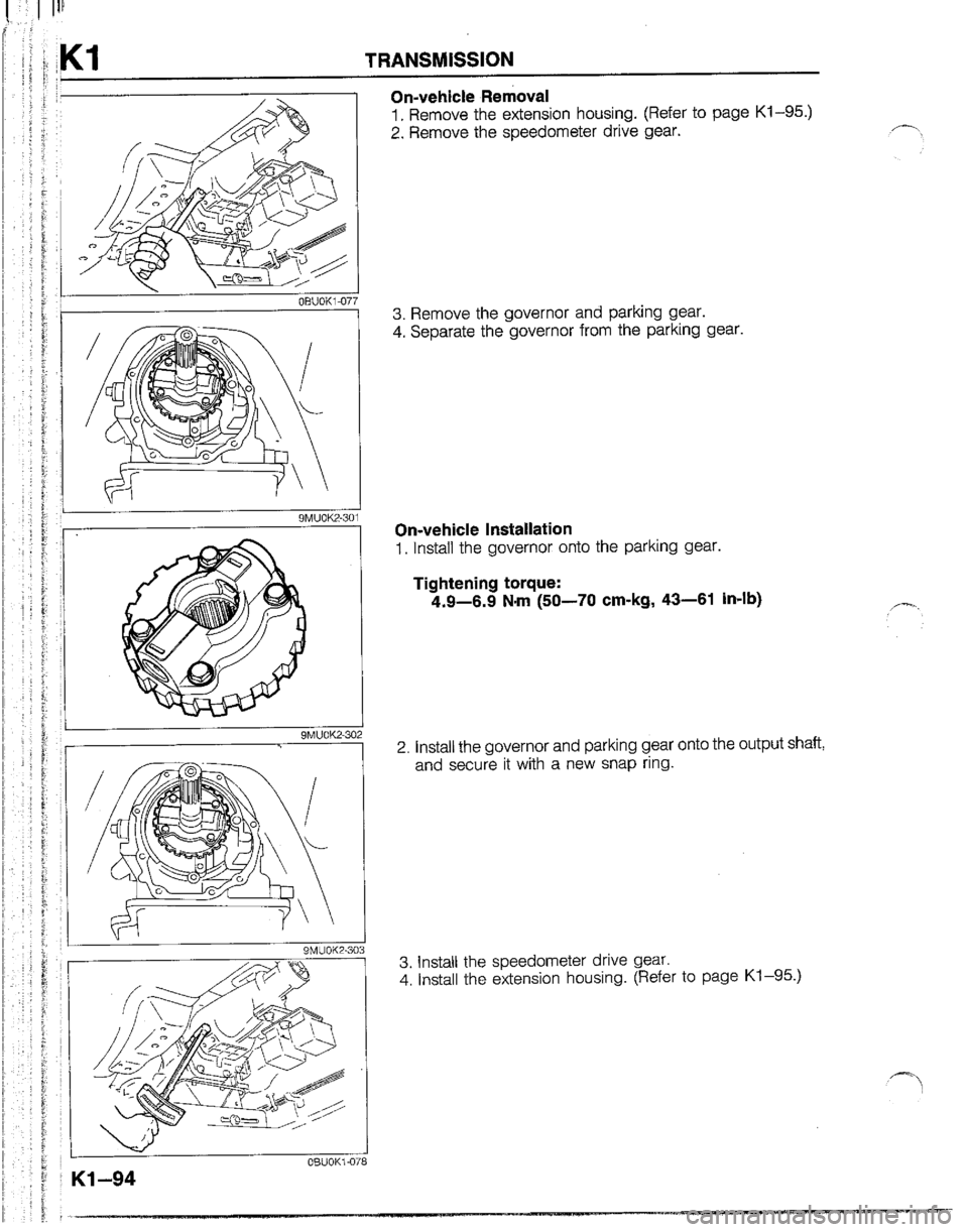 MAZDA B2200 1992  Workshop Manual 
