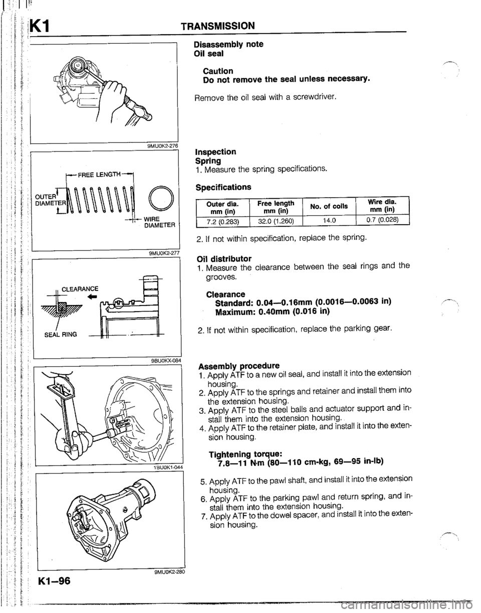 MAZDA B2200 1992  Workshop Manual 