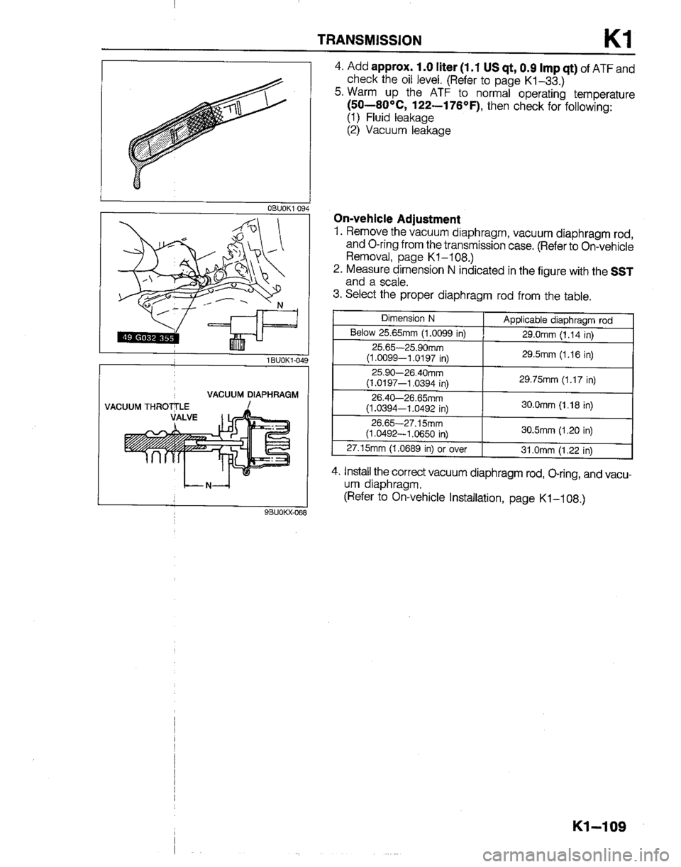 MAZDA B2200 1992  Workshop Manual 