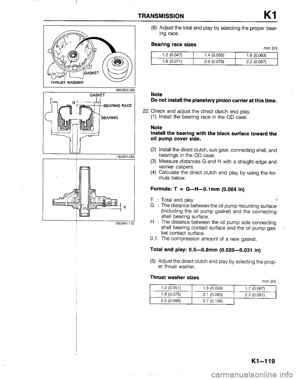 MAZDA B2200 1992  Workshop Manual 
