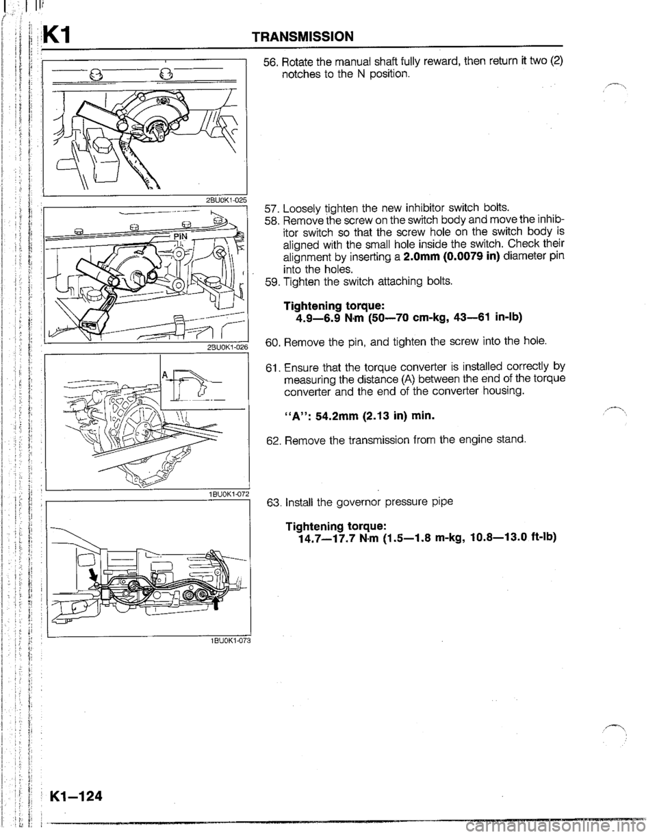 MAZDA B2200 1992  Workshop Manual 