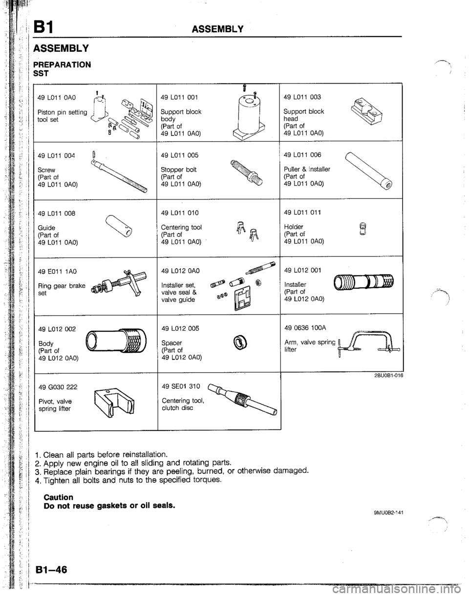MAZDA B2200 1992  Workshop Manual 