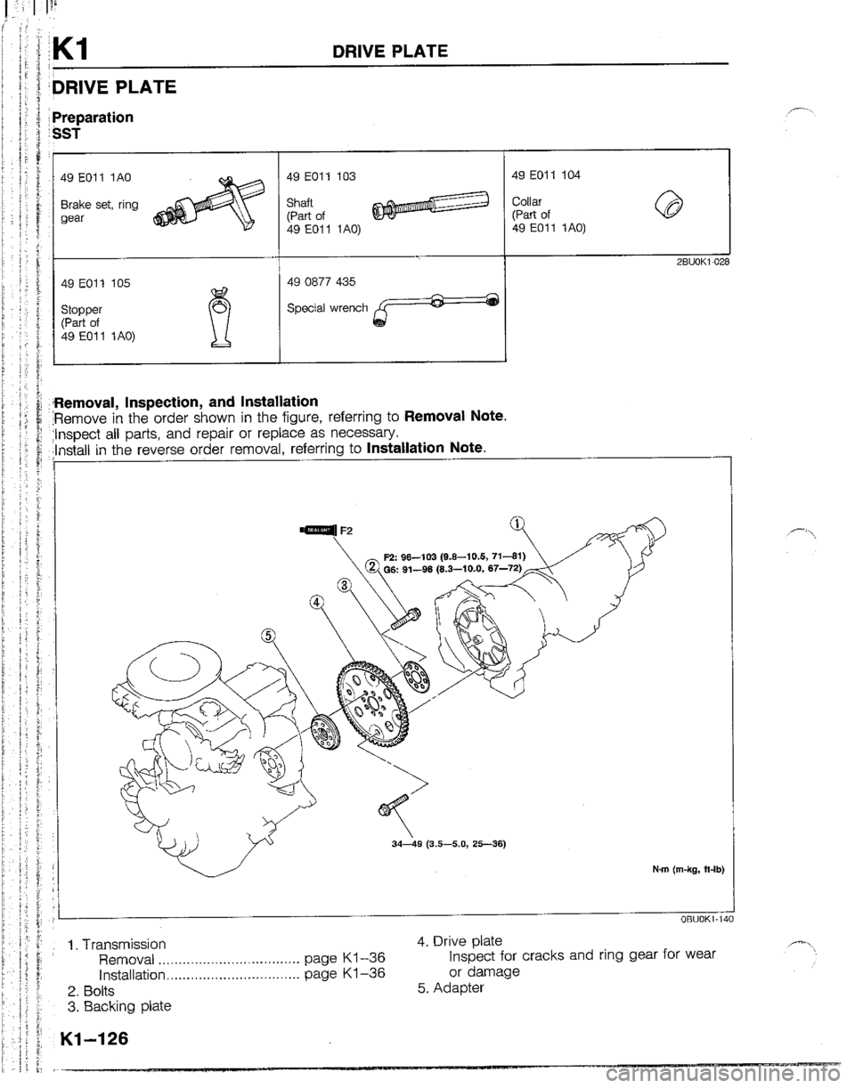 MAZDA B2200 1992  Workshop Manual 