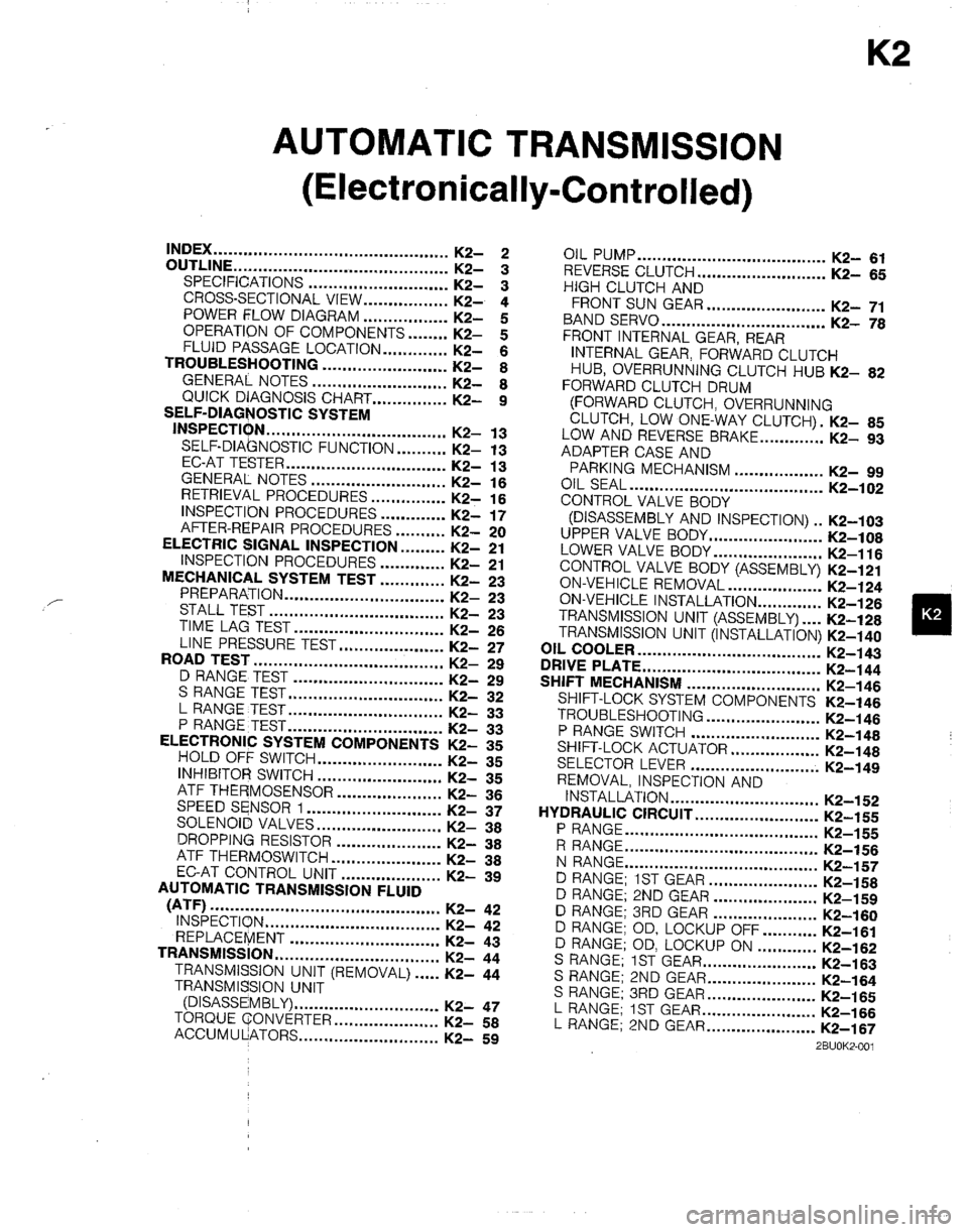 MAZDA B2200 1992  Workshop Manual 